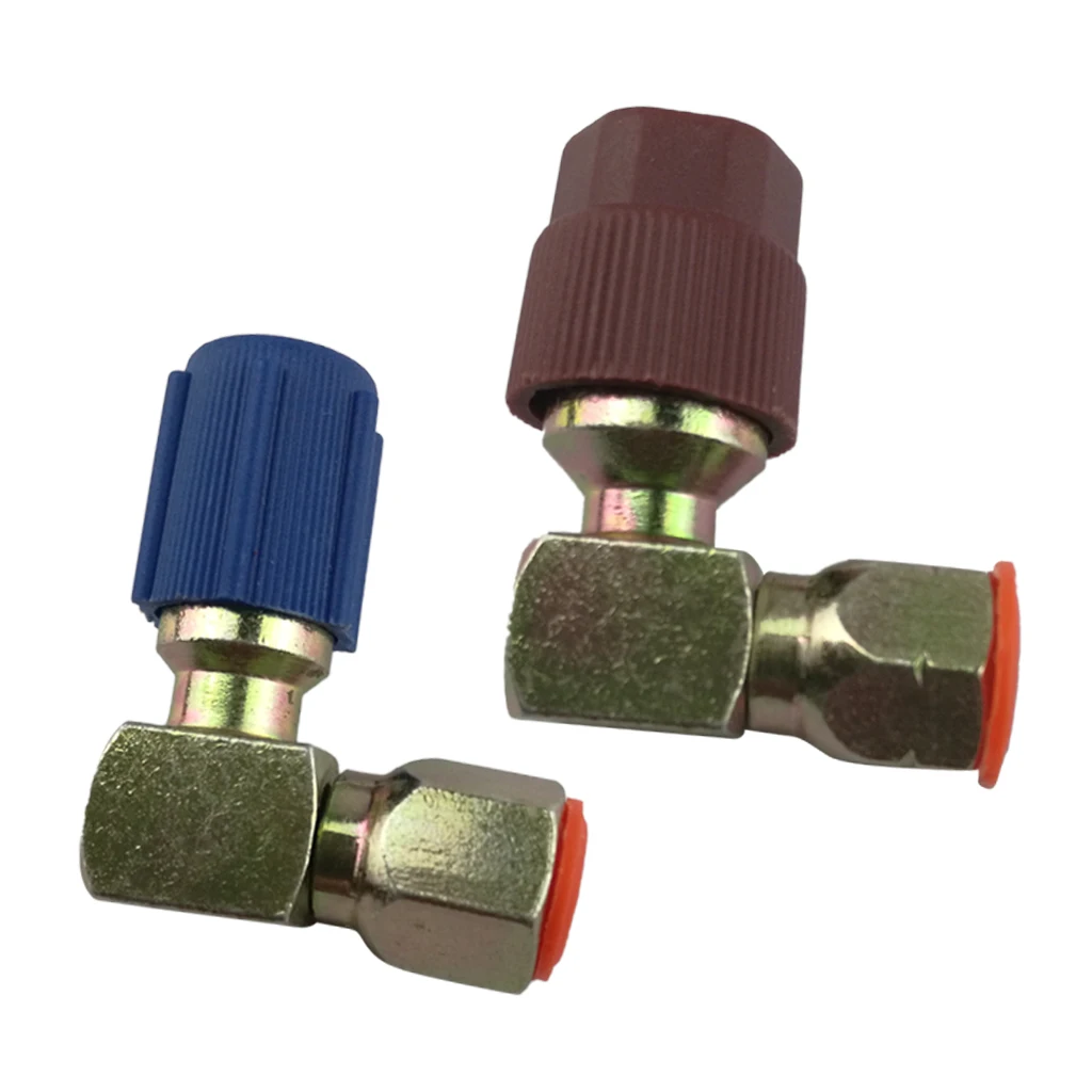 90 Degree 3/8'' 7/16'' A/C Charging Port Adapter R12 to R134a Quick Disconnect