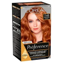 Краска для волос стойкая L'Oreal Paris Preference, оттенок 7.43, Шангила