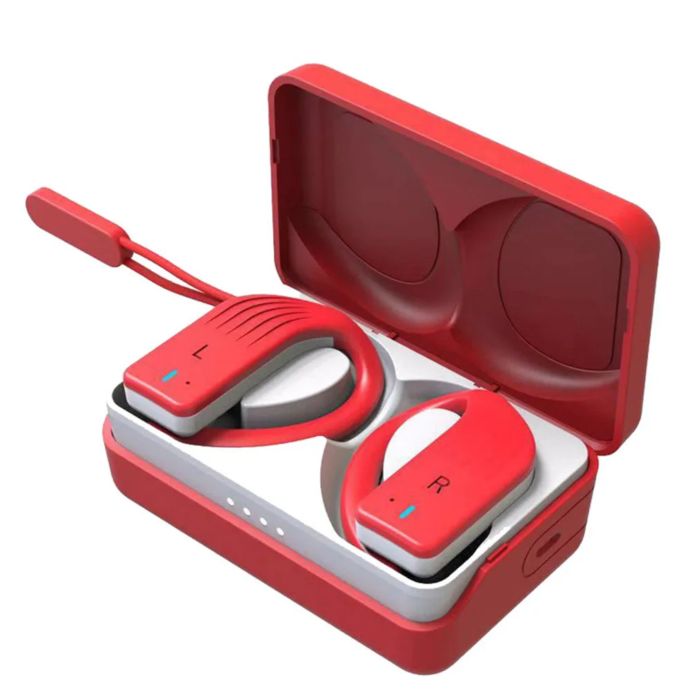 FDBRO 5,0, беспроводные Bluetooth наушники, Bluetooth наушники, Tws, спортивные наушники, свободные руки, вкладыши, наушники, гарнитура с микрофоном - Цвет: Красный