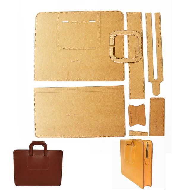 Bőrönd Kraft Papírsablon Diy Bőr Varrási Minta Sablon A Munka Kész Méretéhez36X28X6Cm