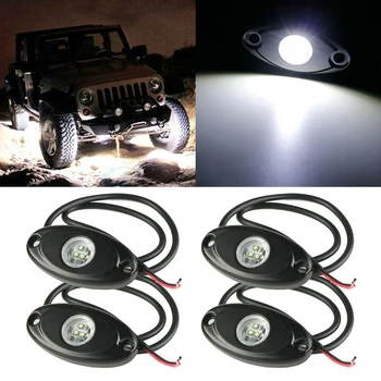 

4x 9W 2" White LED Rock Light Bar Wheel RV For Truck SUV Off-Road Boat