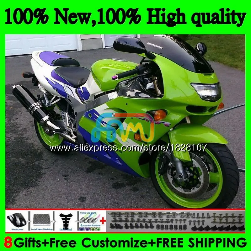 Корпус для KAWASAKI ZX900 900 CC ZX 900 9 R 19BS. 74 9R 900CC зеленого цвета фабрики ZX-9R ZX9R 94 95 96 97 1994 1995 1996 1997 обтекатели комплект