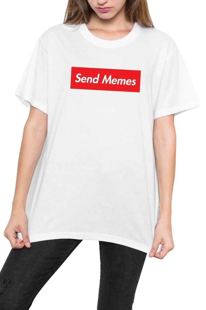 Отправить Memes Футболка Топ Женская Мужская Дамская хипстер гранж лозунг Fun Swag Goth