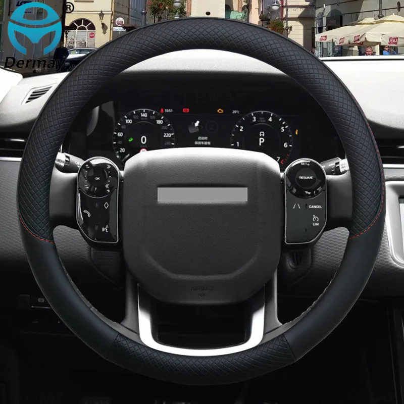Для Land Rover Freelander 1 2 Discovery 3 4 5 Sport Velar Defender Evoque Чехол рулевого колеса автомобиля кожа