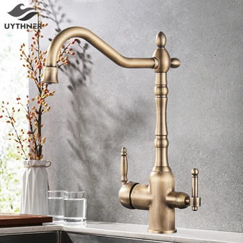 

Kitchen Water Filter Faucet Kitchen faucets Dual Spout Filter faucet Mixer 360 Degree Rotation Water Purification Feature Taps