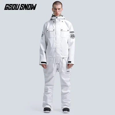 StormRunner одноплатный двойной Лыжный костюм, Водонепроницаемый, дышащий и теплый открытый мужской лыжный костюм s - Цвет: Белый