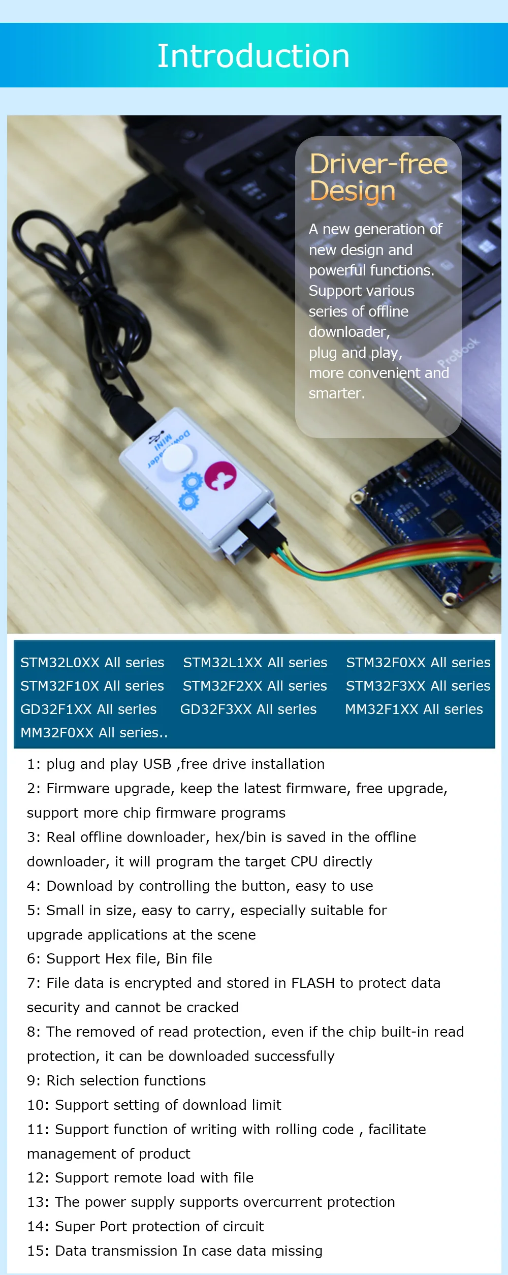 Witmotion-programador portátil stm32 gd32, bateria offline, alta