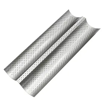 

2 Colors Grooves Wave French Bread Baking Tray Carbon Steel Mold Non-stick Perforated Kitchen Baking Tool For Baguette Bake Pan