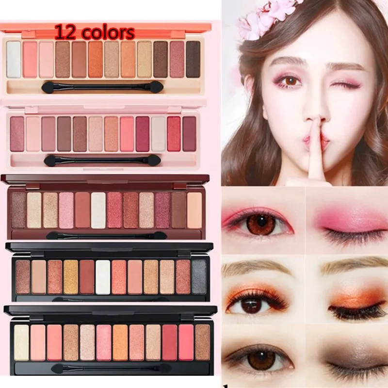 

1Pc Glitter Pigments Nude Brown Shimmer Matte Eyeshadow Palette Makeup Waterproof Lasting Eye Shadow Brighten Eye Makeup TSLM1