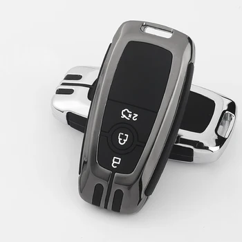 

Galvanized Alloy Car Key Case Cover Protector Accessories For Ford Ecosport Edge Explorer Fusion S-MAX Mustang F-150 F-250 F-350