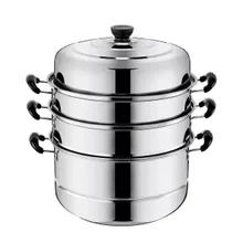 Суповая кастрюля Пароварка из нержавеющей стали Толстая пароварка суповый горшок двойная газовая, индукционная плита Пароварка кастрюля для быстрого приготовления