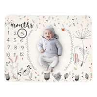 1 Set Baby Monthly Record Growth Milestone Blanket Newborn Photography Props Kit