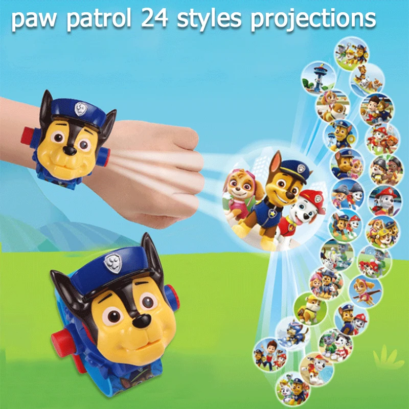 Paw patrol игрушки набор 3D проекционные часы фигурка на день рождения Аниме Фигурка Patrulla Canina игрушка подарок