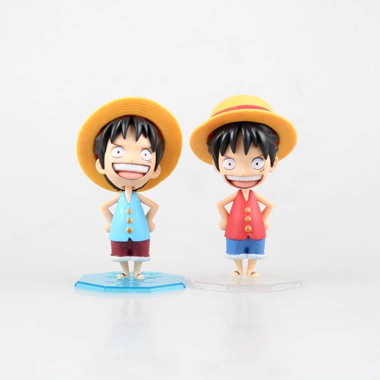 Wolf Anime One Piece Pop Straw Theater Version Cute Straw Hat Luffy Blue/Red Selectable Garage Kit