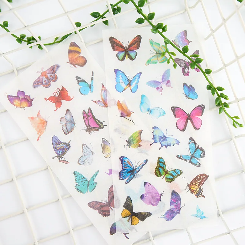 6 Pieces / Package PVC Transparent Stickers Beautiful Butterfly Decoration Album Thin Children'S Bedroom Decoration Stickers