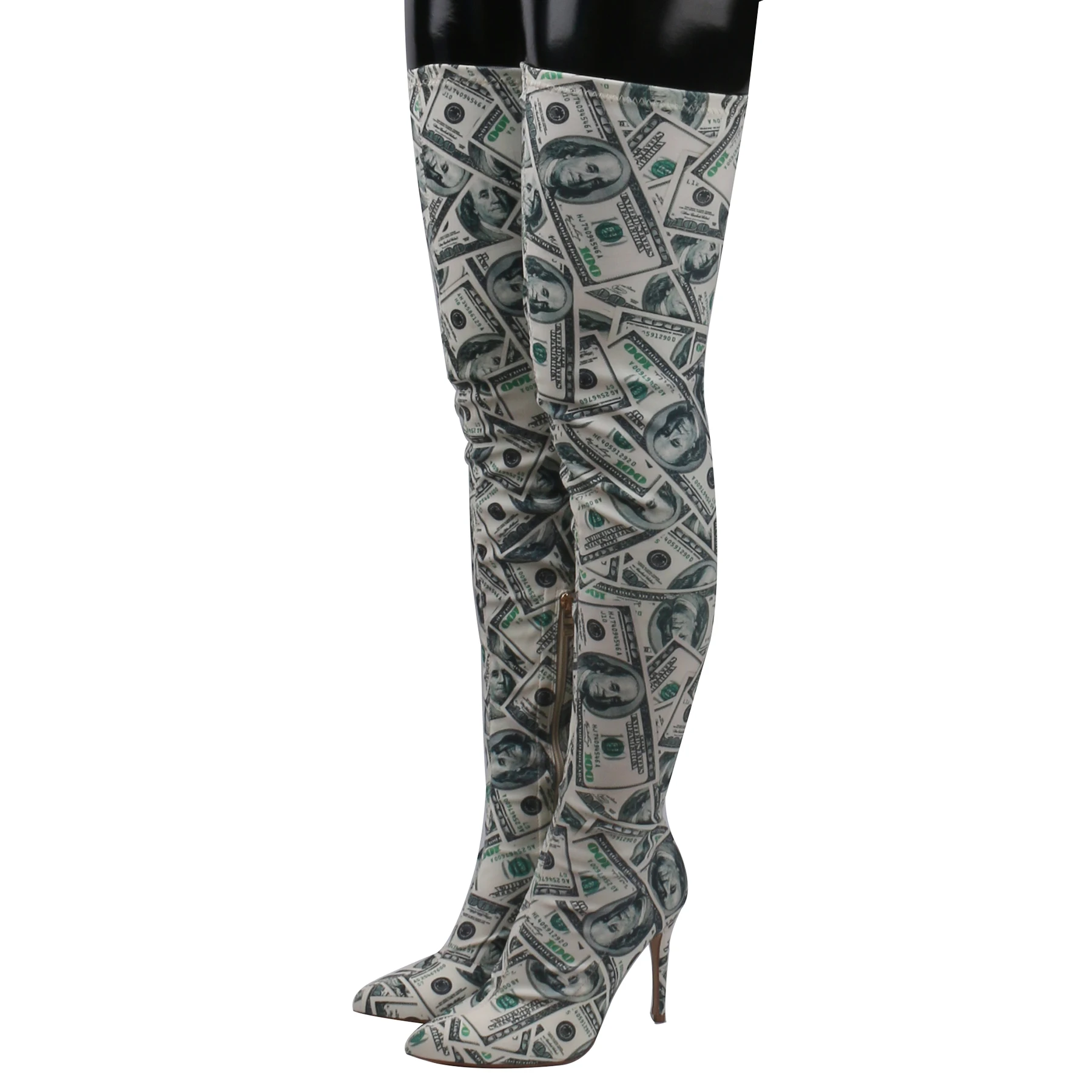 new Lycra stretch over the knee boots, pointed stiletto legs, stovepipe temperament long boots BIG SIZE 34-44