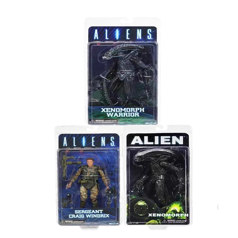 

7inch NECA Aliens vs Predator Sergeant Craig Windrix Xenomorph Warrior Action Figure Model Toy Doll Gift