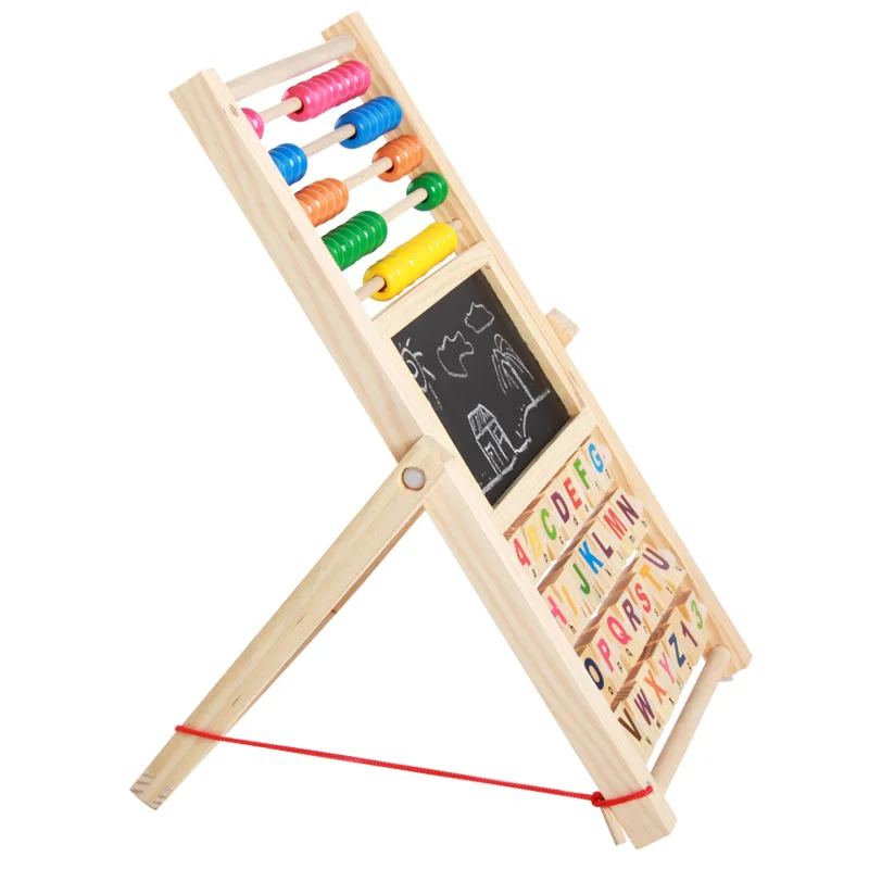 

Wooden Drawing Board Three-in-One Calculation Frame Early Education Multi-functional fan ban jia 1-3 Years Old Children'S Educat