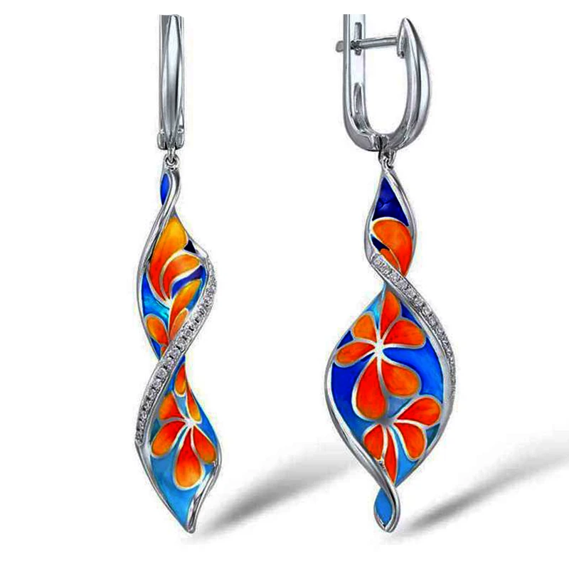 

Classical Hawaiian Frangipani Epoxy Color Earrings