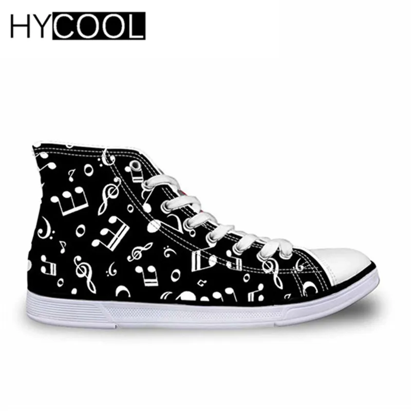 Дышащая холщовая обувь HYCOOL Music Note с 3D принтом Вулканизированная спортивная для