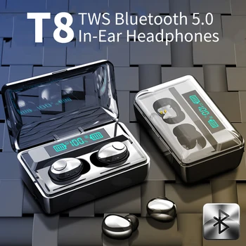 

T8 TWS Wireless Bluetooth 5.0 Earphone Noise Cancelling Headphone Wireless Stereo Gaming Headsets LED Display 3500mAh Power Bank