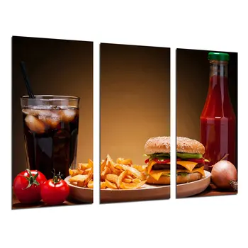 

Burger, Food and drink, photo print on wood, modern picture decorative 26487