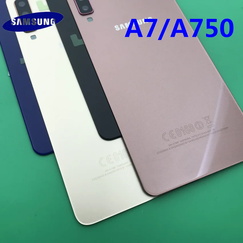 Для samsung Galaxy A7 A750 A750F SM-A750F A750GN-DS Крышка батарейного отсека задняя дверь корпус заднее стекло запасные части для ремонта