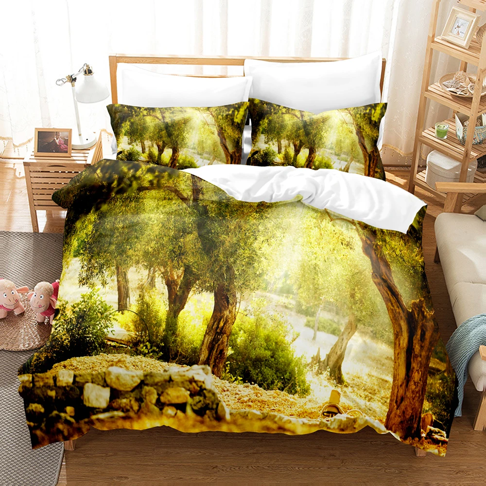 Beauty Tree and Flower Bedding Set Single Twin Full Queen King Size Tree Bed Set Children's Kid Bedroom Duvetcover Sets 3D 021 