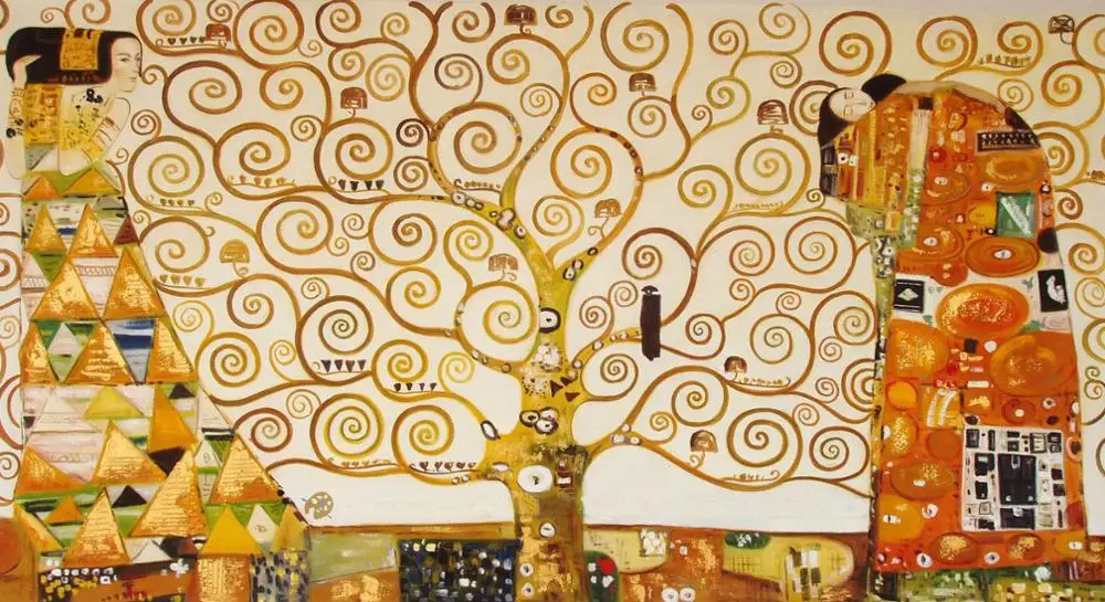 

Handmade Artist Gustave Klimt Painting Reproduction Wall Canvas Oil Painting Wall Art for Living Room Bedroom Home Decoration