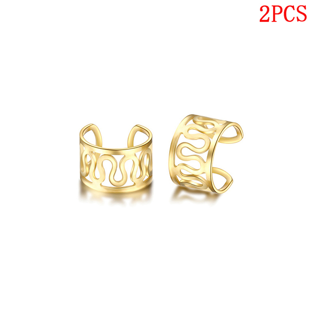 Gold Simple Cross Clip Earrings For Women Girls Cute Pearl Cubic Zirconia Ear Cuff Clip Without Piercing Jewerly