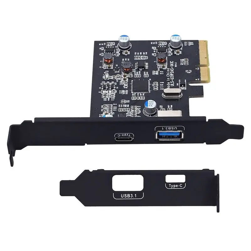 

PCI-E PCI Express to USB 3.1 Gen 2 (10 Gbps) Type A+Type C Expansion Card Asmedia Chipset for Windows 7 /8/8.1/10/Linux Kernel (