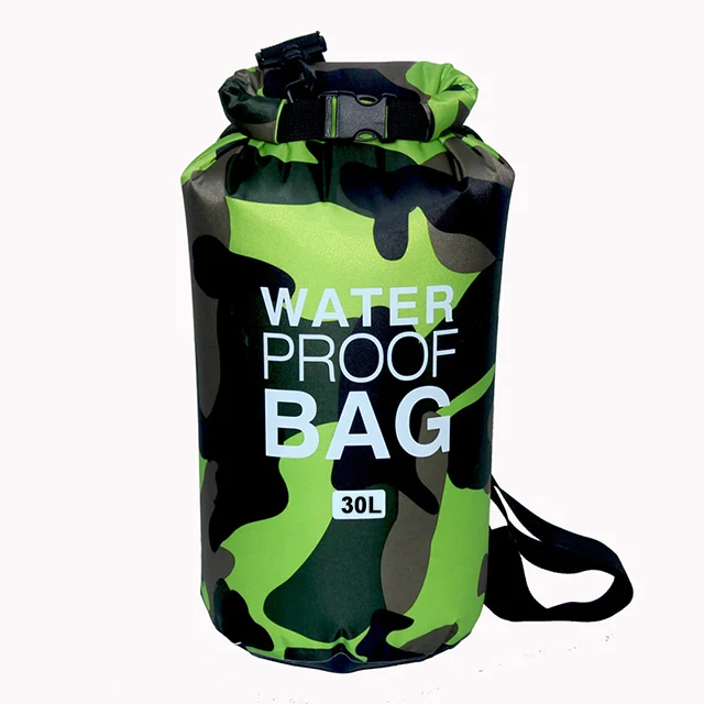 30L Waterproof Swimming Bag Dry Sack Camouflage Colors Fishing Boating Kayaking Storage Drifting Rafting Bag 2L 5L 10L 15L XAZ9 30L Green