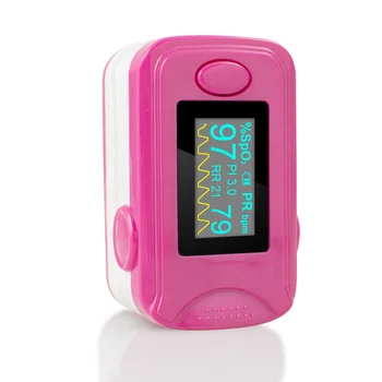 

Finger Pulse Oximeter OLED Fingertip Pulse Oximeter with Audio Alarm & Pulse Sound -Spo2 PR PI Respiration Rate Monitor Rose Red