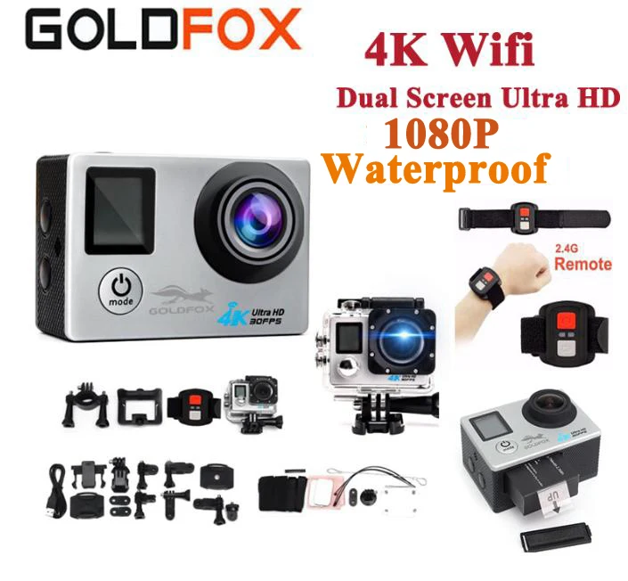 Экшн-камера Ultra HD 4K 16MP Wifi двойной экран Go Водонепроницаемая профессиональная видеокамера для шлема с дистанционным управлением мини Спорти... Экшн-камера Ultra HD 4K 16MP Wifi двойной экран Go Водонепроницаемая профессиональная видеокамера для шлема с дистанционным управлением мини Спорти...