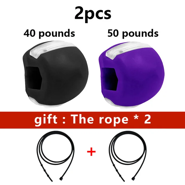 Food-grade Silica Gel Jaw Exercise Line Ball Muscle Trainin Fitness Ball Neck Face Toning  Jaw Muscle Training Face lift black purple