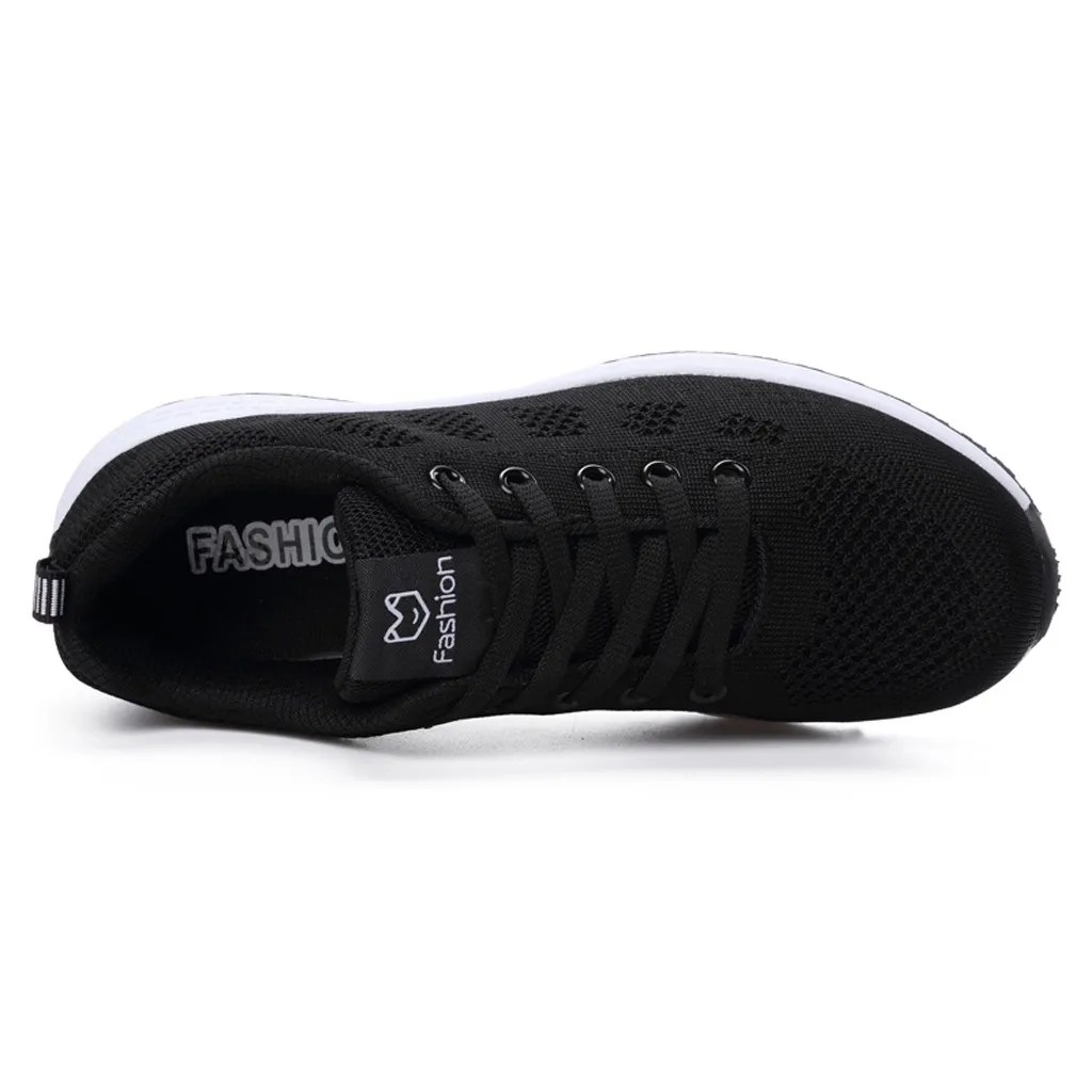 KANCOLLE Ladies Fashion Casual Simple Leisure Mesh Breathable Lace-Up Sneakers Walking Comfortable Outdoor Running Shoe 104#4