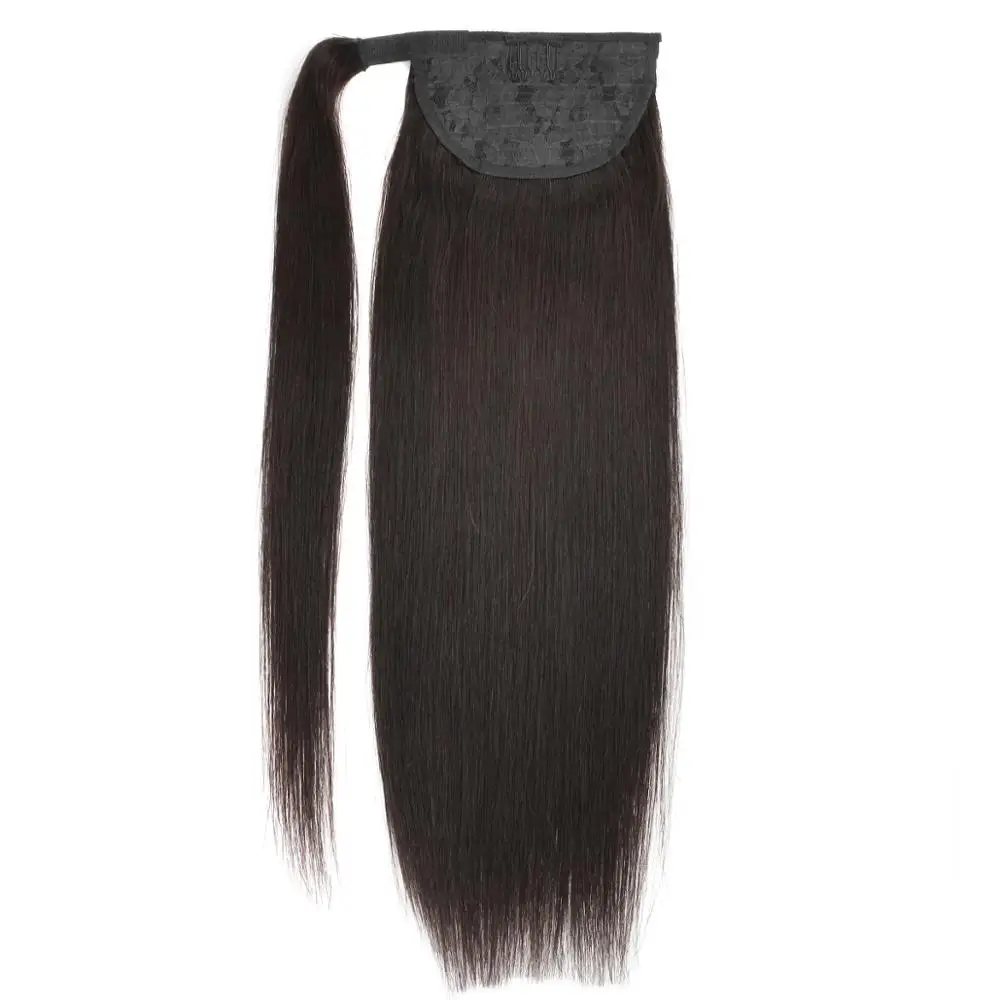 Ali-Beauty-coleta de cabello humano, 60g, 100g, 120g, Peluca de cola de caballo, máquina de 100% brasileña, extensiones de cabello humano Remy