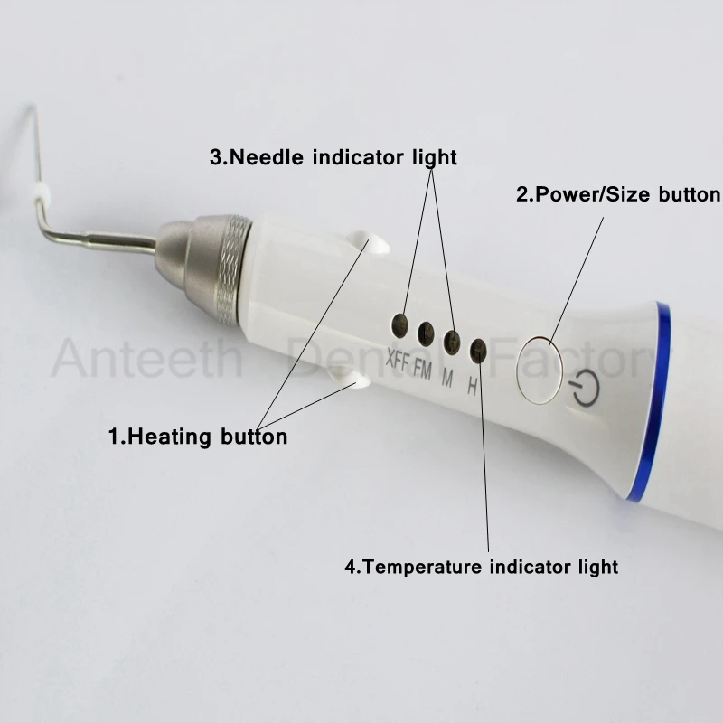 Стоматологическая Двойная зарядка, система горячего расплава, стоматологический беспроводной прорезыватель, перча, система обтурации Endo, нагреватель с 4 наконечниками