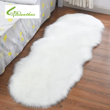 

Living Room Plush Floor Rugs Mats Kids Room Faux Fur Area Rug Carpet Solid Fluffy Soft Shaggy Carpet Artificial Sheepskin Hairy