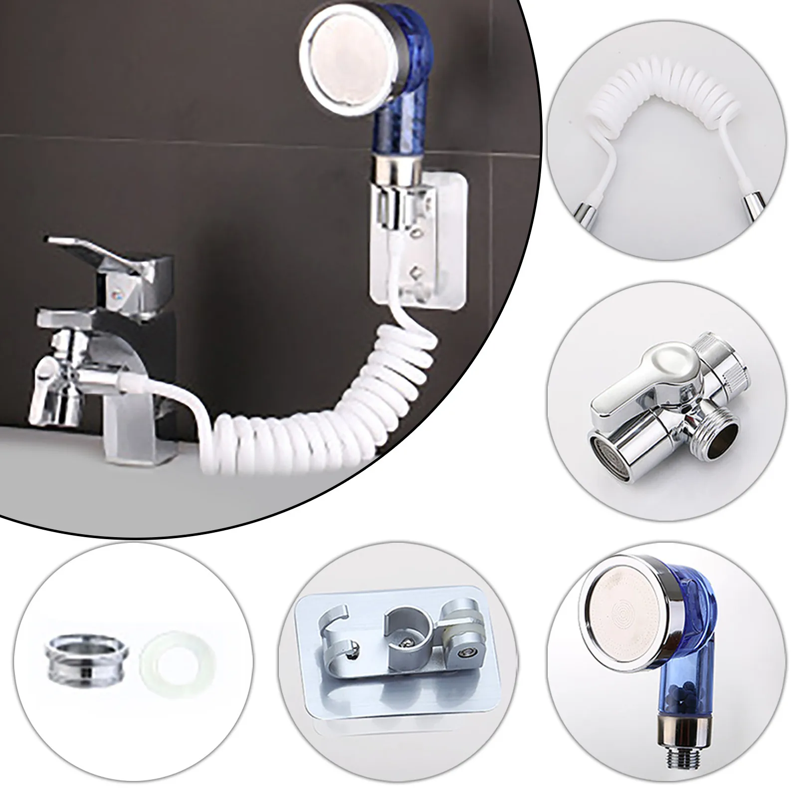 Bathroom Shower Head Faucet External Hand Shower Bidet Sprayer Faucet Filter Flexible Suit Wash Hair Kitchen Sink Tap Save Water