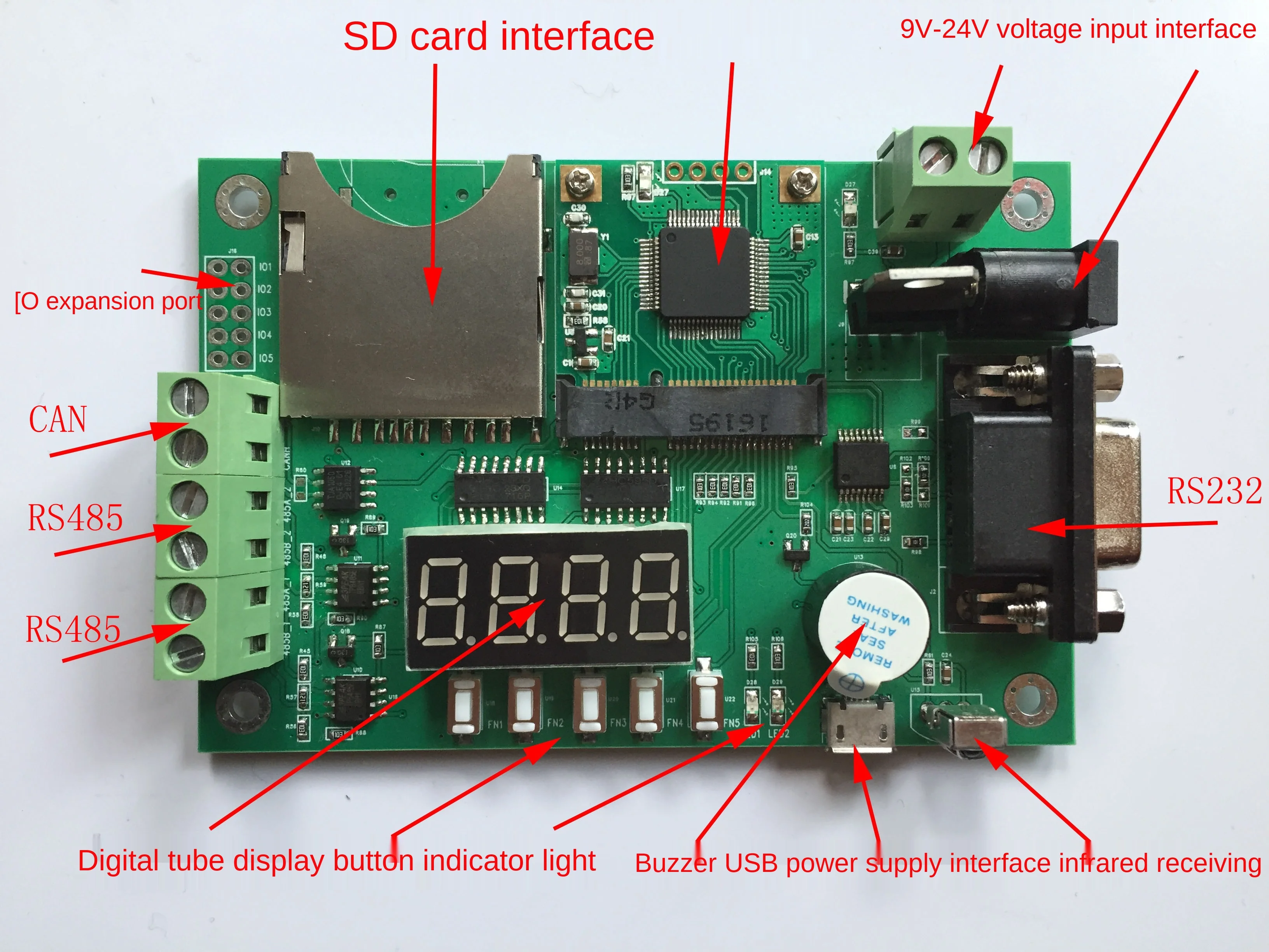 

New can 232 to 485 adapter SD card stm32f103rct6 arm MODBUS development board