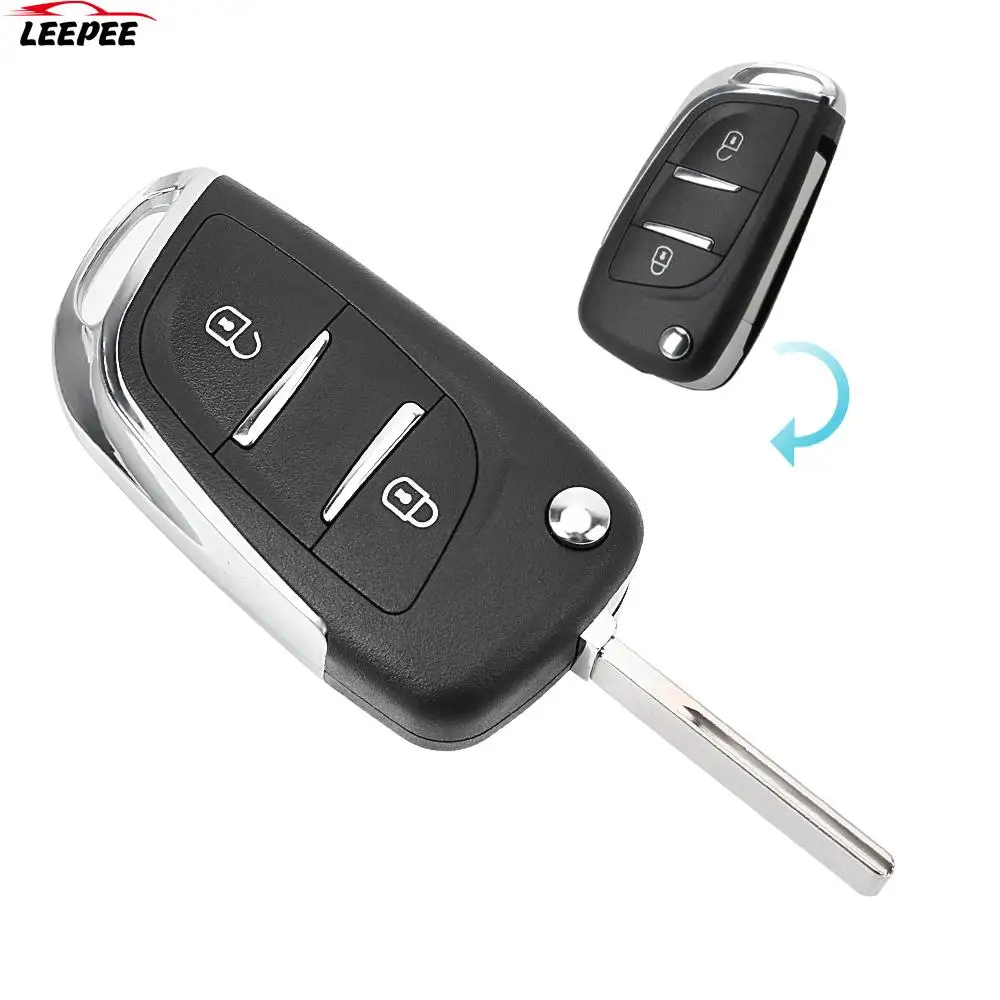 

Car Key Shell 2 Button Car-styling Remote Flip Folding For Peugeot 107 207 307 307S 308 407 607 2BT DKT0269 Key Fob Case