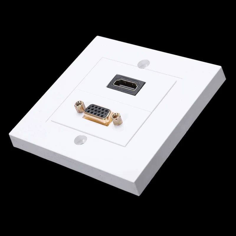 AAAE Top-86x86 мм Настенная Лицевая панель 15 отверстий Vga розетка+ Hdmi с удлиненный провод разъем медиа Ассорти панель Лицевая панель