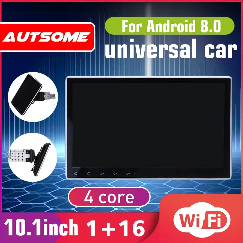 

10.1" Android 8 Car Radio 1Din 8Core Stereo Receiver GPS Stereo Wifi bluetooth RDS Audio Universal Multimedia Player With Camera