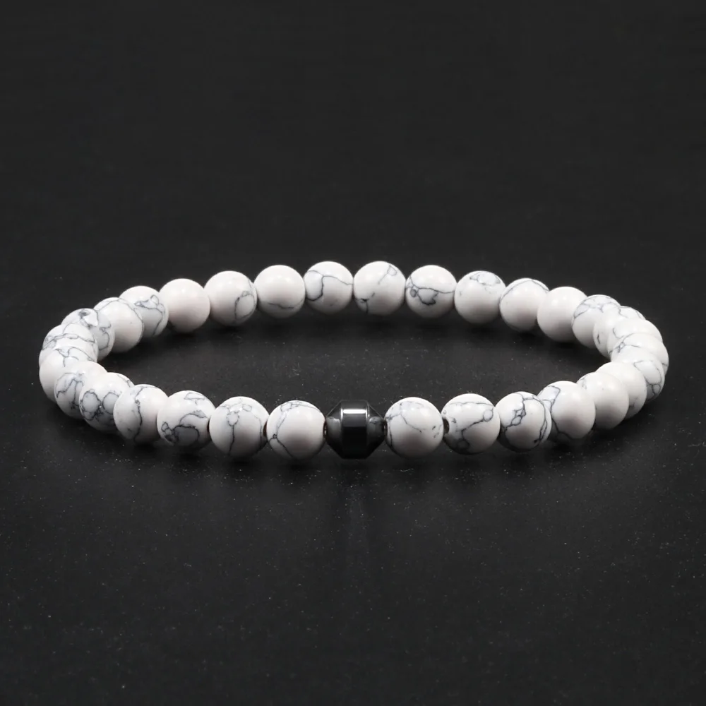 6mm Cylinder Hematite Bracelet Tiger Eye Natural Volcanic Stone Charm Men Women Beaded Bracelets Jewelry Homme pulseras hombre - Image 4