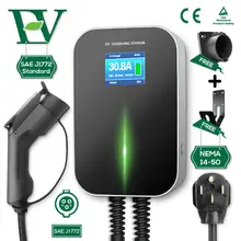 EV зарядная станция электромобиль зарядное устройство EVSE Wallbox SAE J1772 32A Level2 220-240V NEMA 14-50 вилка 21 футовый кабель(6,5 м