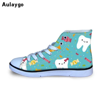 

Aulaygo cute sugar tooth pattern Girl Shoes For Kids Medical Equipment Printing Fashion Children's Sneakers For Boys Sports Flat