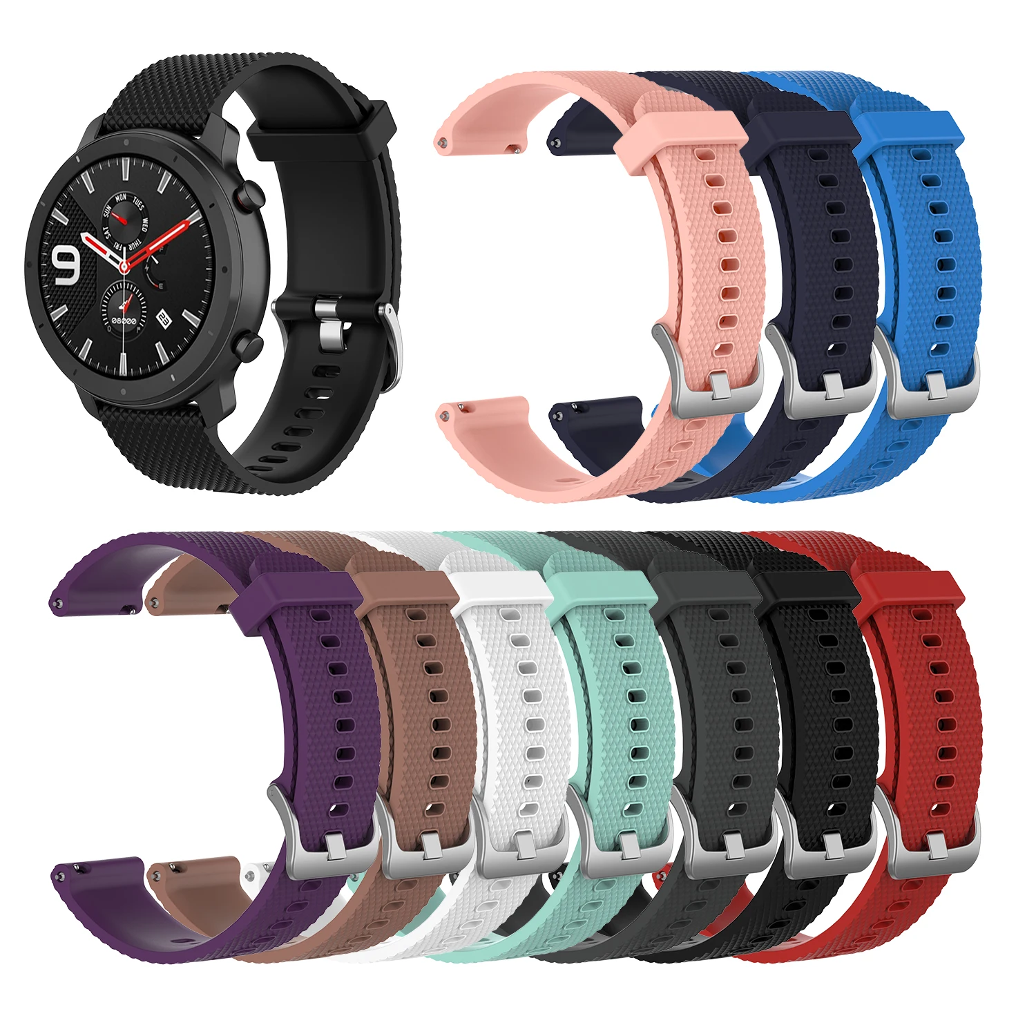 Новинка для Huami Amazfit GTR 42 мм ремешок Текстура Смарт силиконовый ремешок для часов Ширина 20 мм спортивные часы аксессуары для LG для samsung