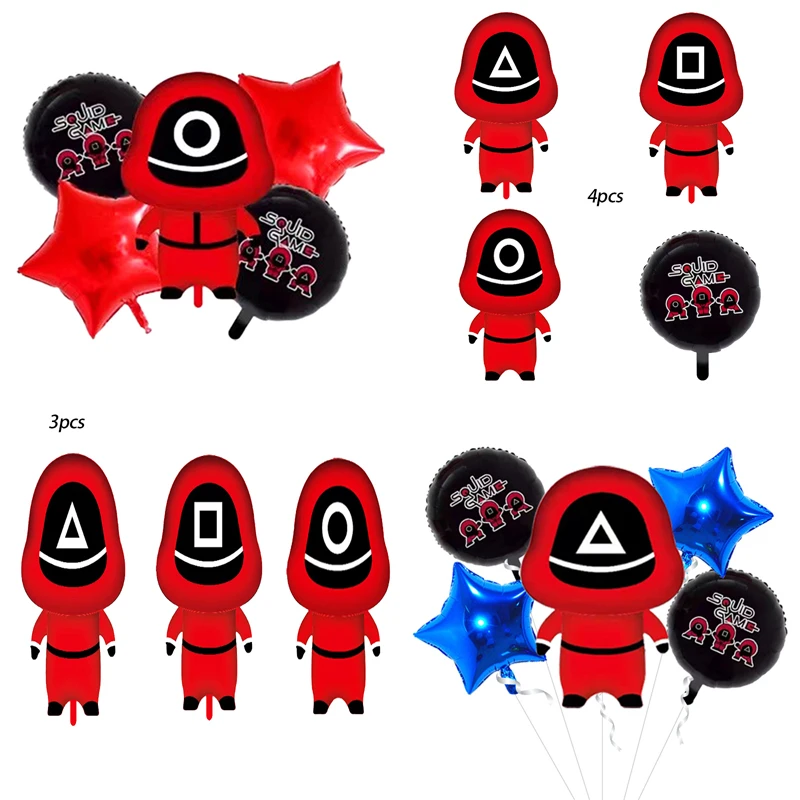 Cartoon Squid Video Game Theme Latex Foil Balloons Triangle Circle Masked  Man Globos For Kids Cosplay Party Holiday Decorations - Ballons &  Accessories - AliExpress