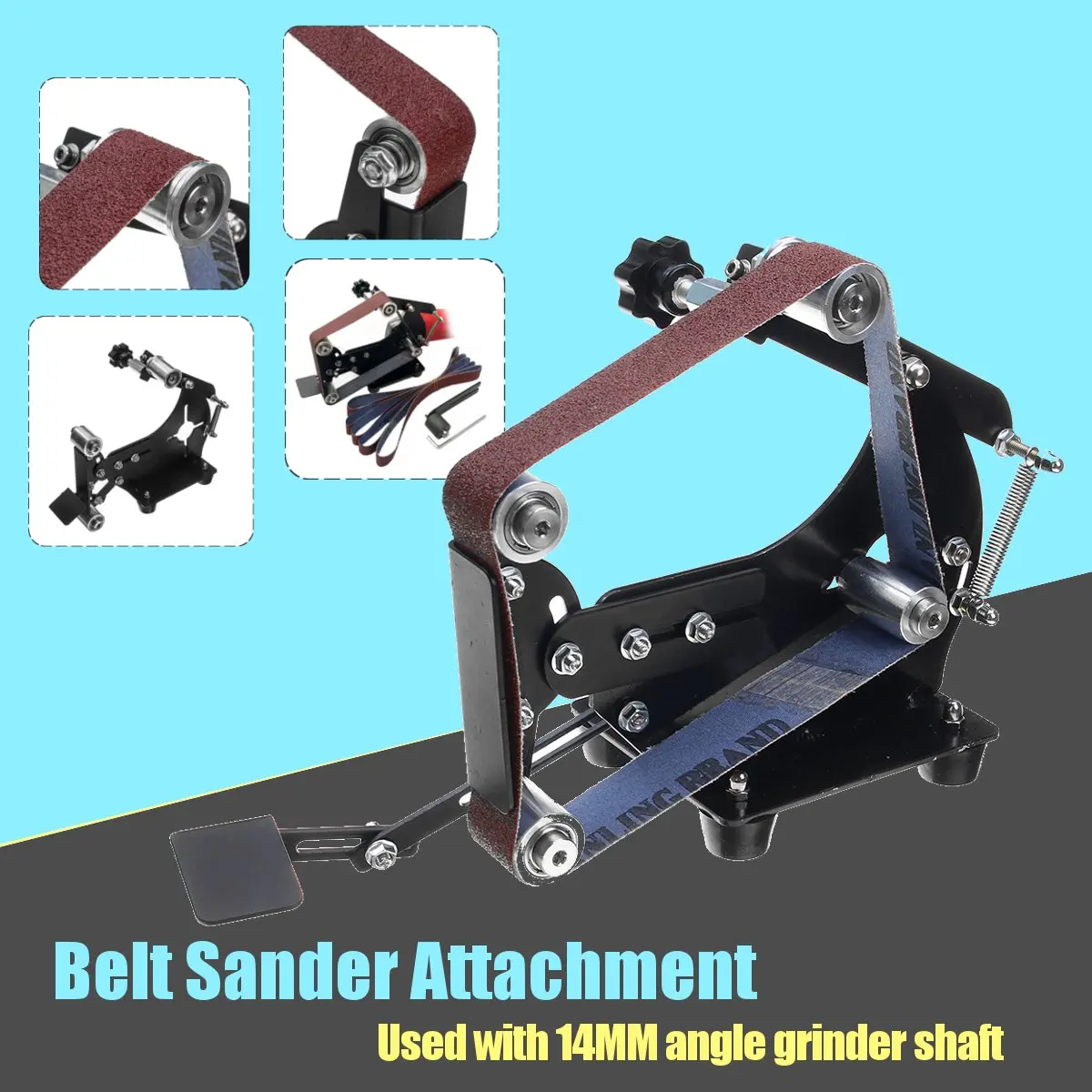 

Angle Adjustable Grinder Into Belt Sander Sanding Supporting Grinding Machine Shaft 14MM Multifunctional Grinder